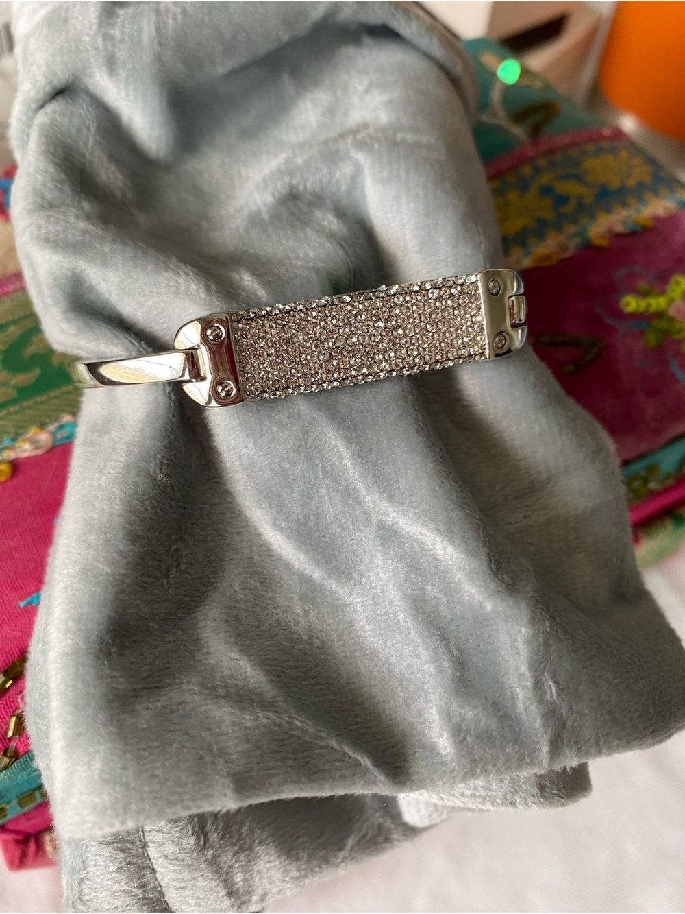 Henri Bendel Silver Pave Crystal Bar Bracelet - Women Jewelry